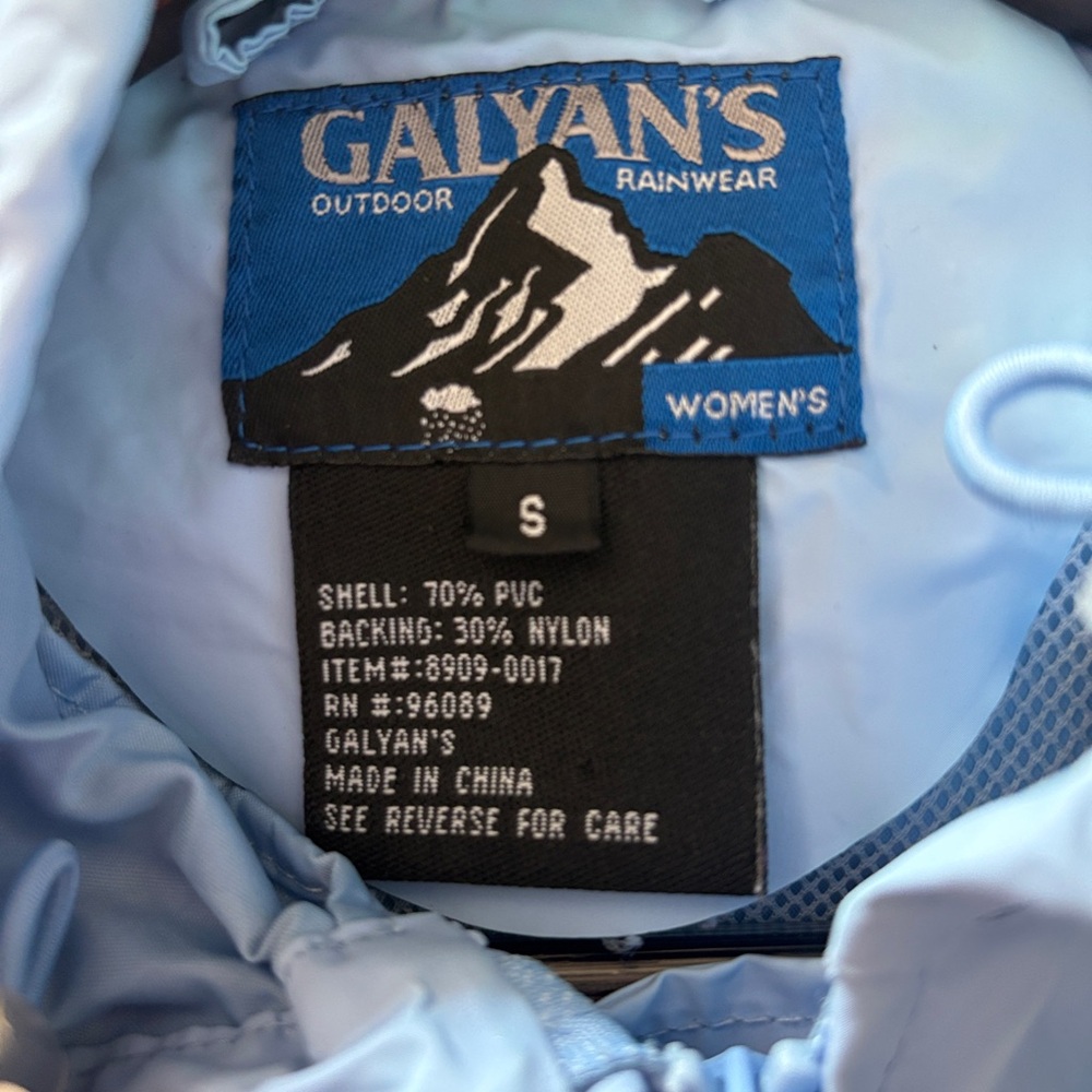 Galyans Light Blue Hooded Rain Jacket - Small-  Coastal Fisherman Quiet Luxury - Picture 5 of 5